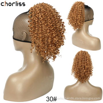 Wholesale Chorliss 130g Natural Color Wavy Ponytail For Women And Kids Curly Short Drawstring Ponytail Hair Synthetic Extensions